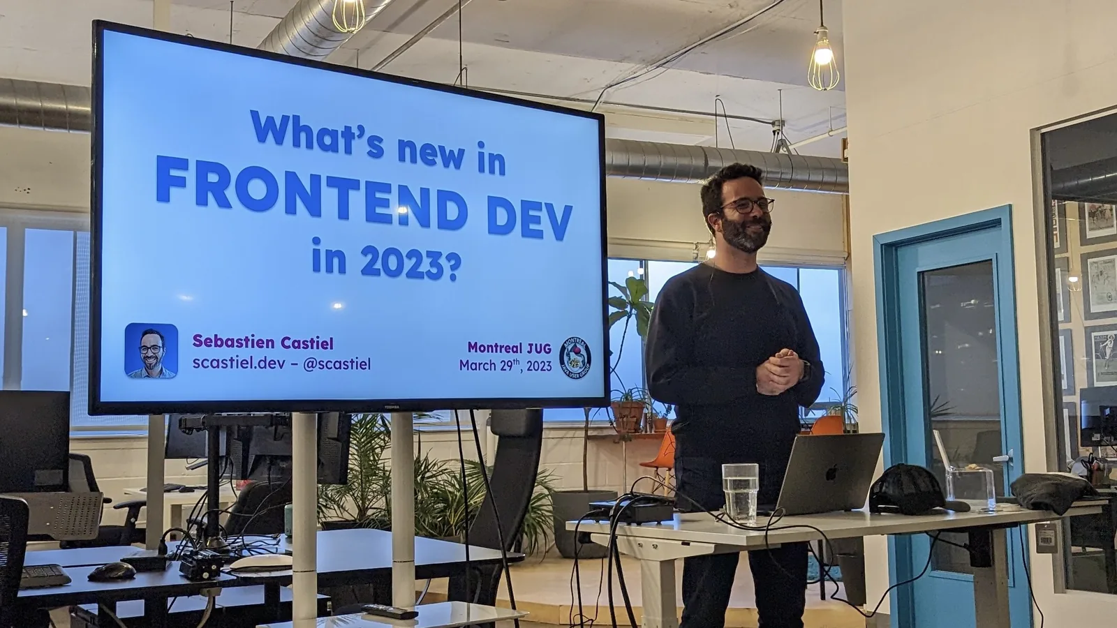 Sebastien giving a talk