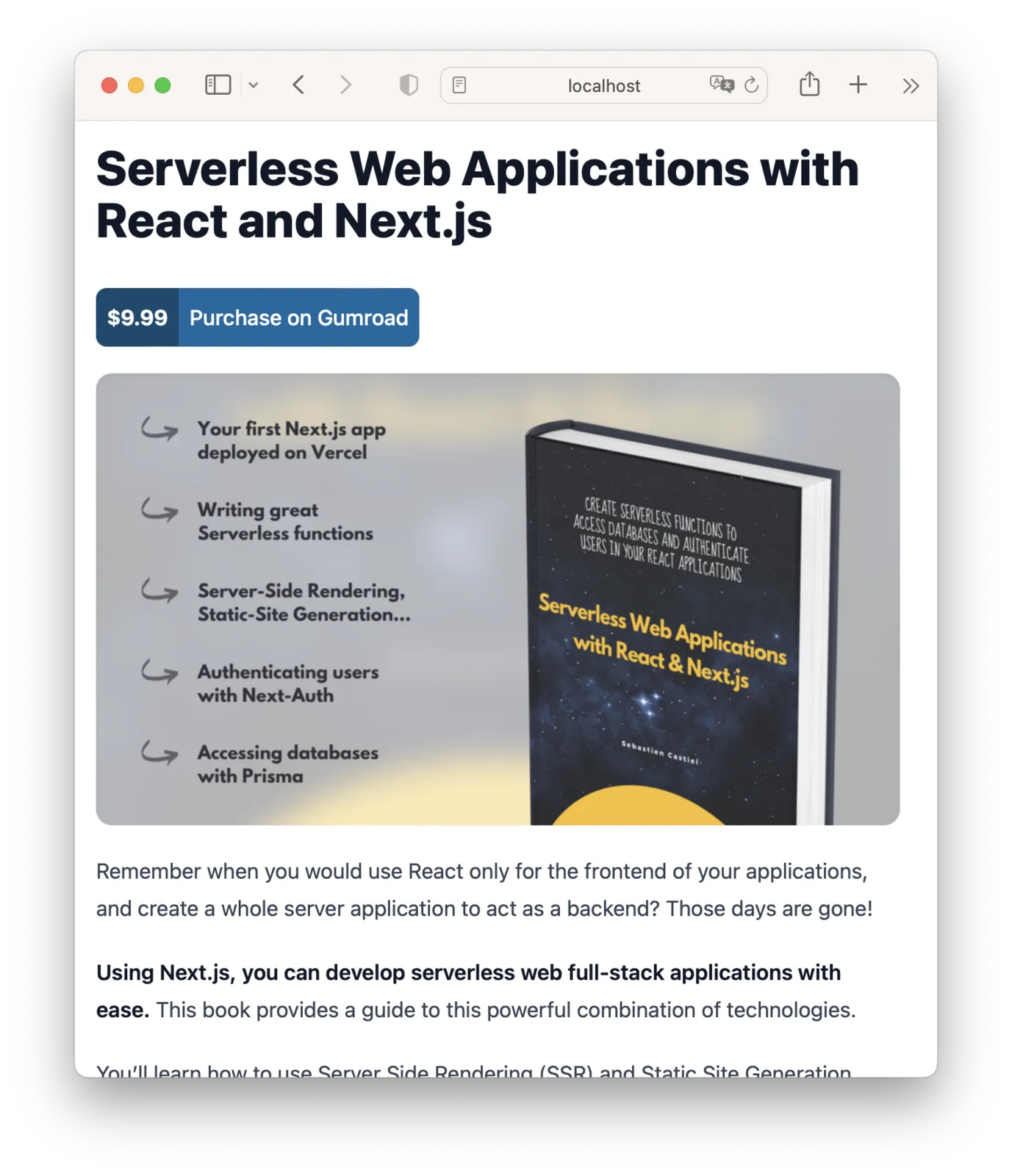The product detail page