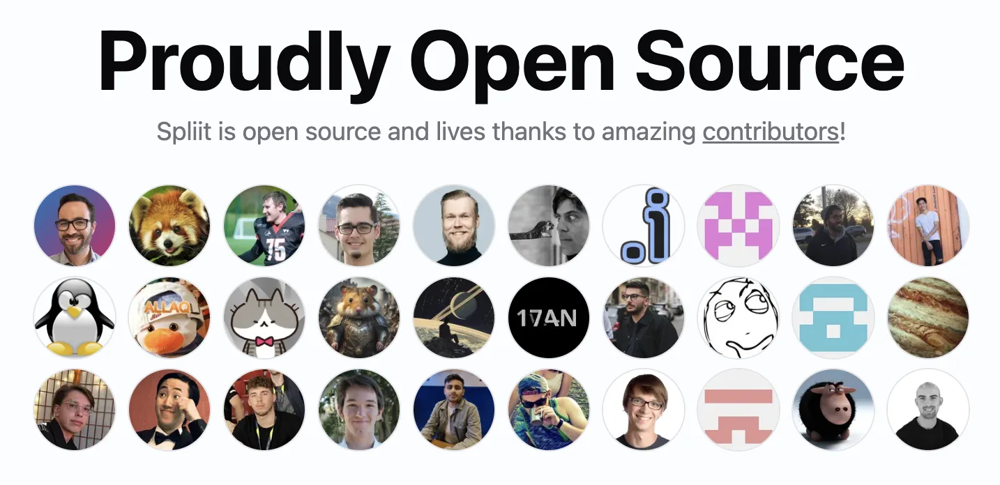 The many contributors who make Spliit