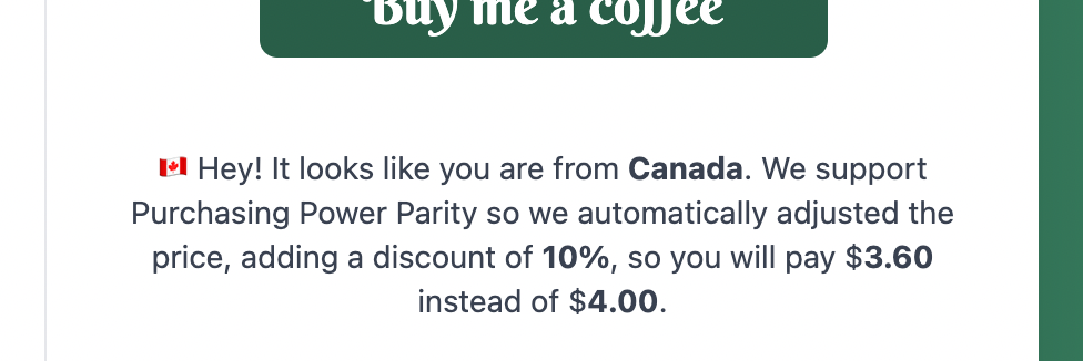 Displaying a message to inform the user a discount was applied.